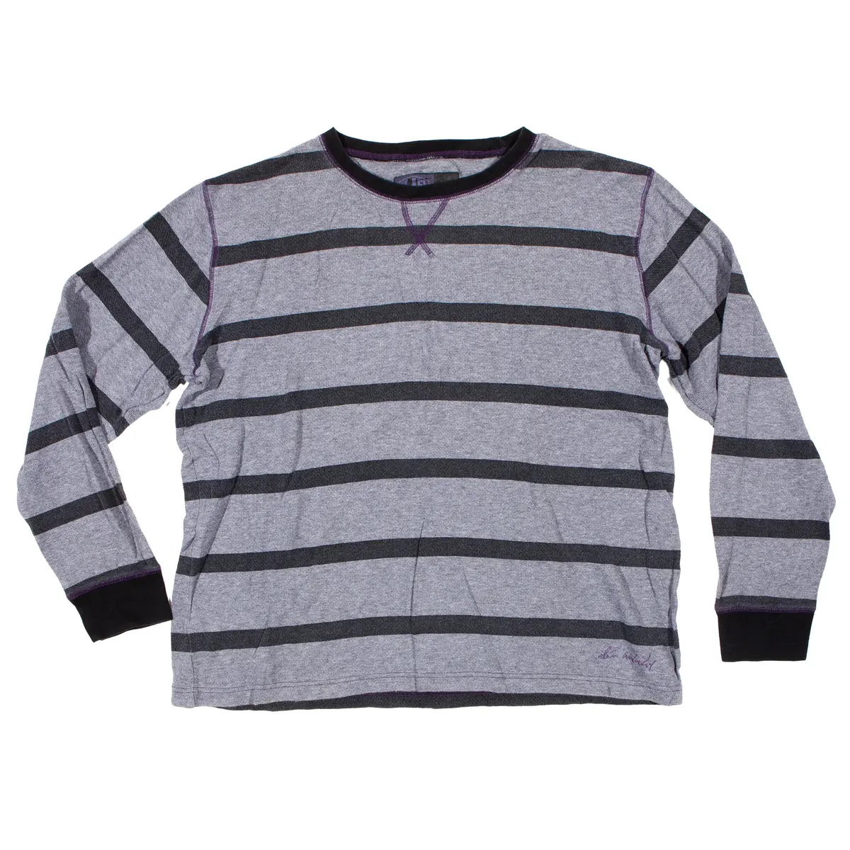 Overripe Alien Workshop Thermal Striped Shirt Grey Xl (2006Ish) 1