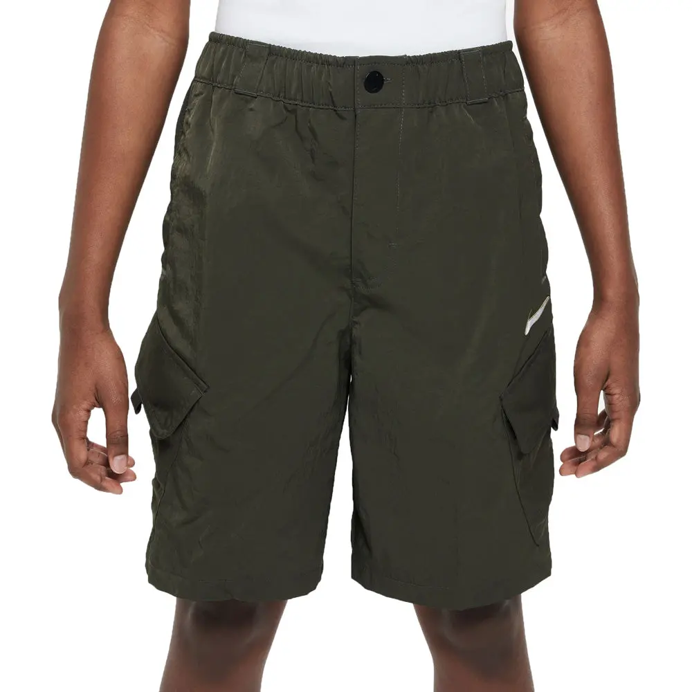 Nike Sb Big Kids' Woven Cargo Shorts Green 1