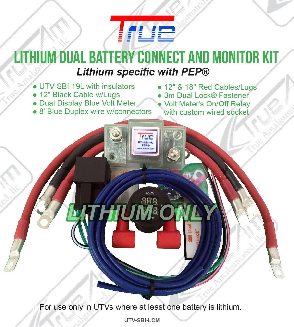Trueam Utv Lithium Dual Battery Connection And Monitor Kit 1