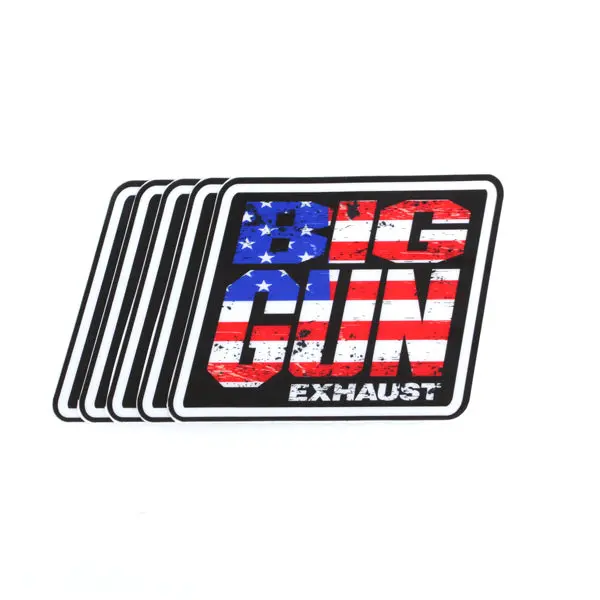 Gear - American Flag Big Gun Exhaust Logo Decal - 5 Pack (4.25" X 4.25") 1