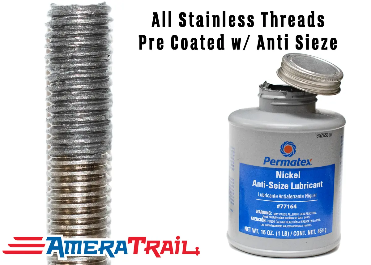 Stainless Steel U Bolt 3 1/8" X 5 1/4" X 1/2" W/ 2 Washers And Lock Nuts - Pre-Anti Seized 2