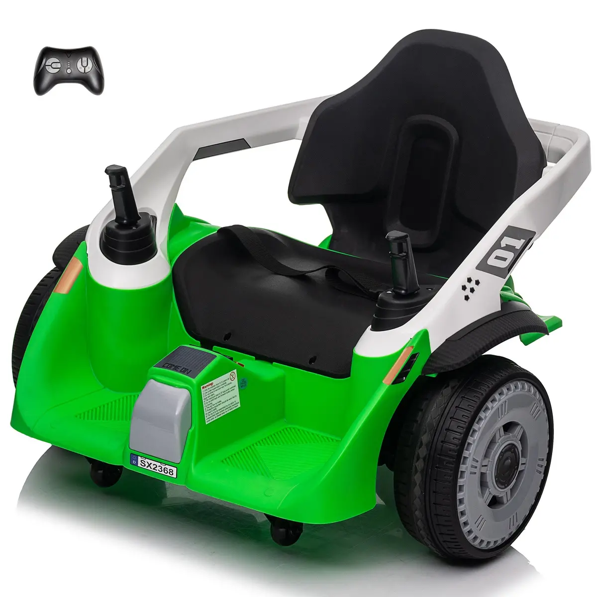 Eddy 360™ 12V Spinning Joystick Kid's Electric Ride On Car, With Remote Control And Mp3 1