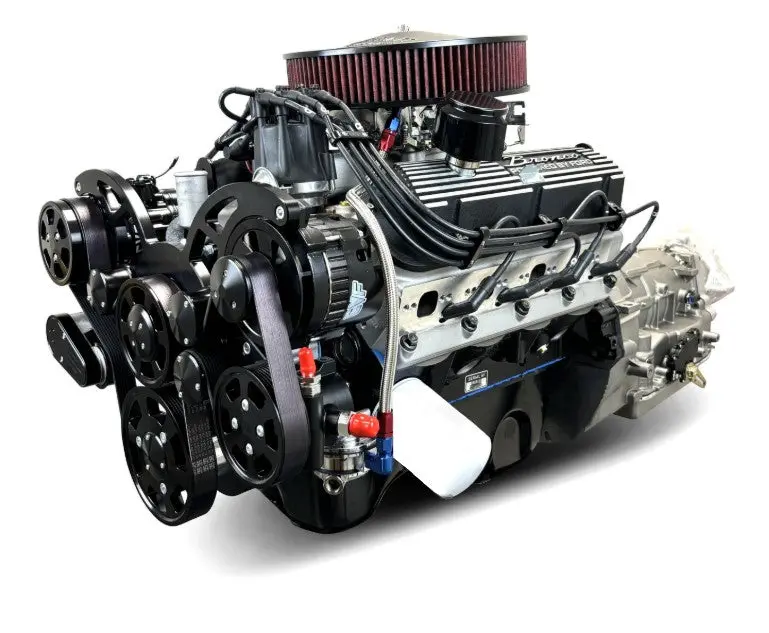 Ford Small Block Compatible 302 C.I. Engine And 4R70w Automatic Transmission - 365 Horsepower - Bronco Edition Builder Series - Black Pulley Kit - Carbureted 1