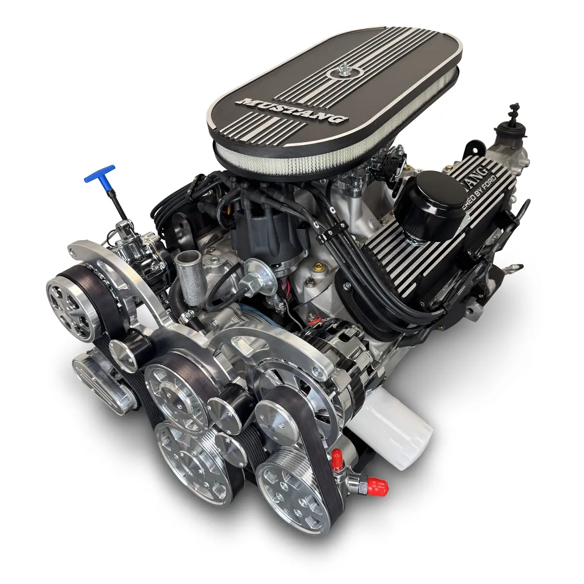 Ford Small Block Compatible 347 C.I. Engine And Tkx Manual Transmission - 415 Horsepower - Mustang Edition Builder Series - Polished Pulley Kit - Fuel Injected 1