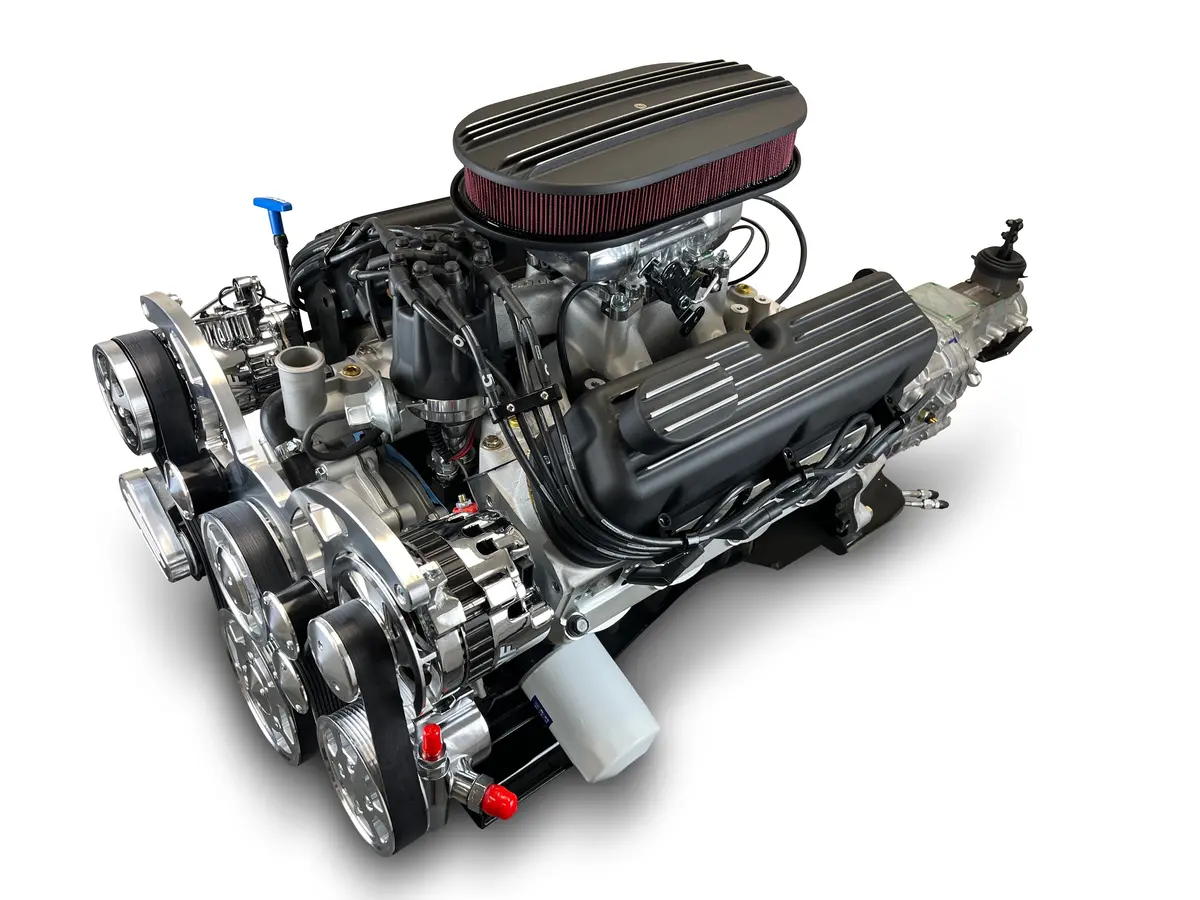 Ford Small Block Compatible 347 C.I. Engine And Tkx Manual Transmission - 415 Horsepower - Standard Edition Builder Series - Polished Pulley Kit - Fuel Injected 1