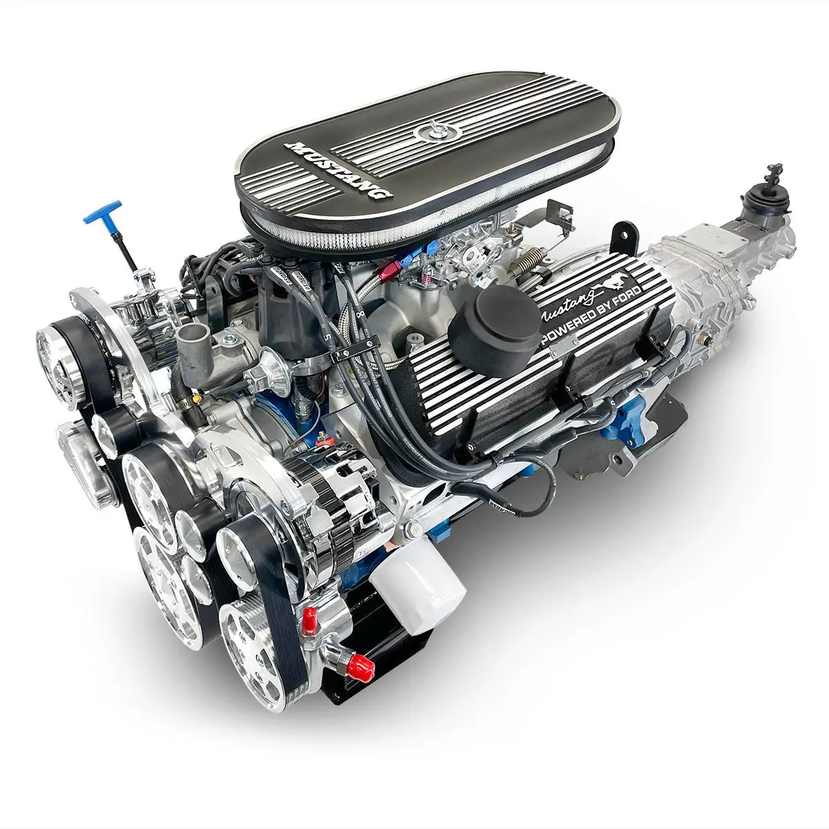 Ford Small Block Compatible 347 C.I. Engine And Tkx Manual Transmission - 415 Horsepower - Mustang Edition Builder Series - Polished Pulley Kit - Carbureted 1