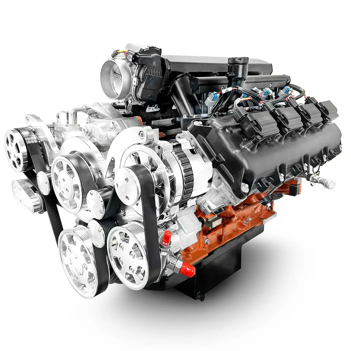 Chrysler Hemi Compatible 426 C.I. Engine And Tkx Manual Transmission - 610 Horsepower - Standard Edition Builder Series - Polished Pulley Kit - Fuel Injected 1