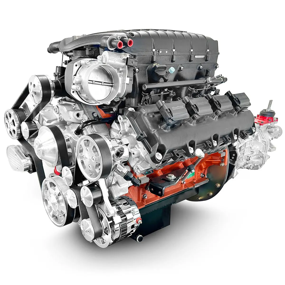 Chrysler Hemi Compatible 426 C.I. Engine And T56 Manual Transmission - 872 Horsepower - Standard Edition Builder Series - Polished Pulley Kit - Supercharged 1
