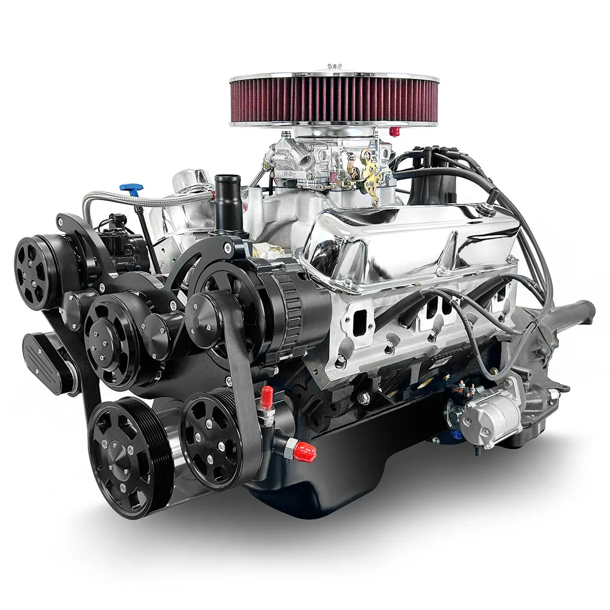 Chrysler Small Block Compatible 408 C.I. Engine And 727 Automatic Transmission - 465 Horsepower - Standard Edition Builder Series - Black Pulley Kit - Carbureted 1