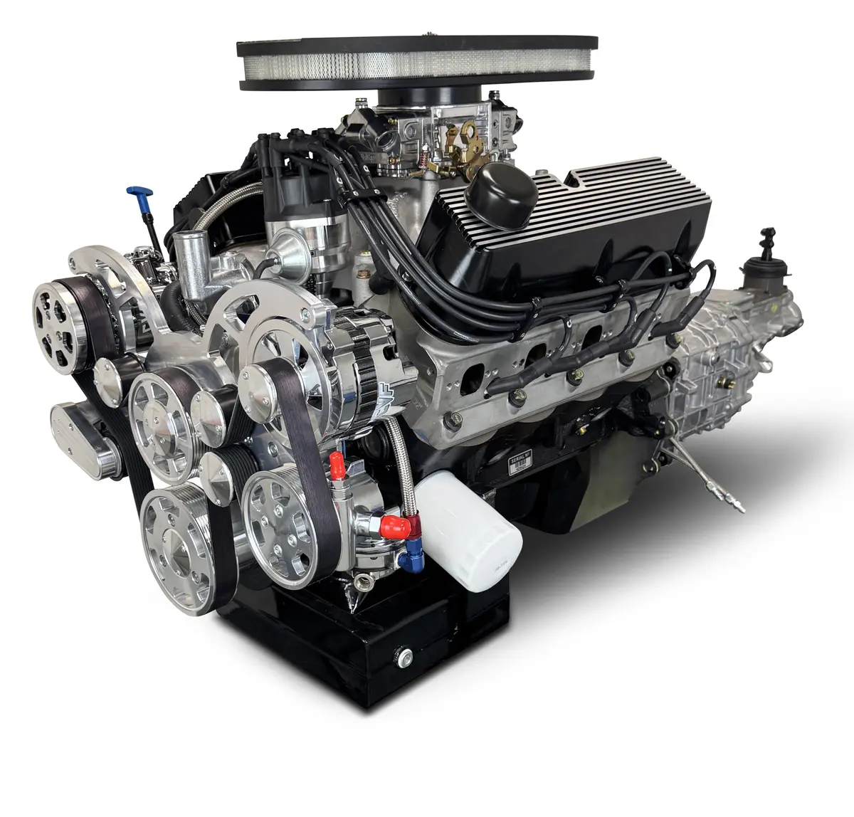 Ford Small Block Compatible 427 C.I. Engine And Tkx Manual Transmission - 541 Horsepower - Cobra Edition Builder Series - Polished Pulley Kit - Carbureted 2