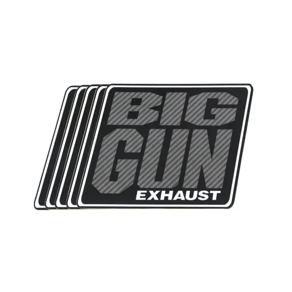 Gear - Carbon Look Big Gun Exhaust Logo Decal - 5 Pack (4.25" X 4.25") 1
