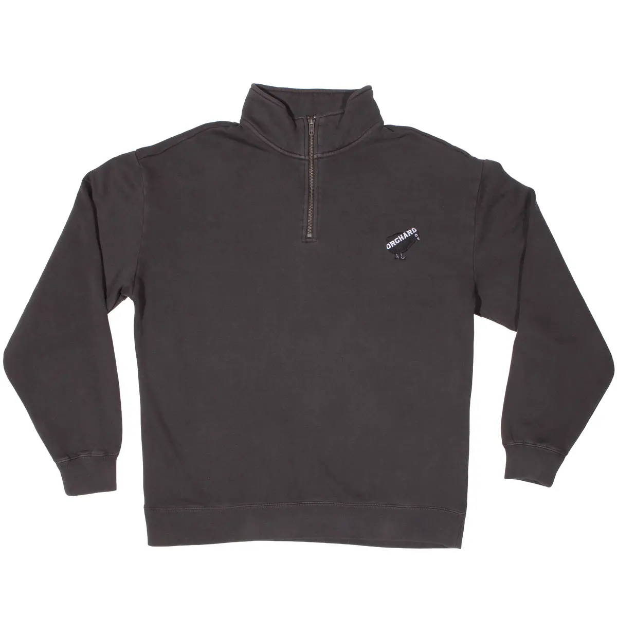 Orchard Bird Logo Emb Q-Zip Sweatshirt Faded Black 1