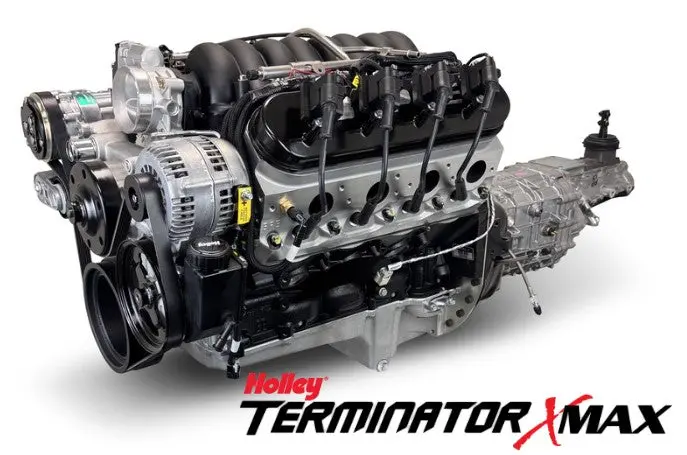Gm Ls Compatible 376 C.I. Engine And Tkx Manual Transmission - 530 Horsepower - Standard Edition Builder Series - Natural Pulley Kit - Holley Terminator X Efi System 1