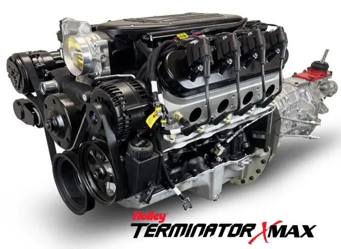 Gm Ls Compatible 376 C.I. Engine And T56 Manual Transmission - 530 Horsepower - Standard Edition Builder Series - Black Pulley Kit - Holley Terminator X Efi System 1