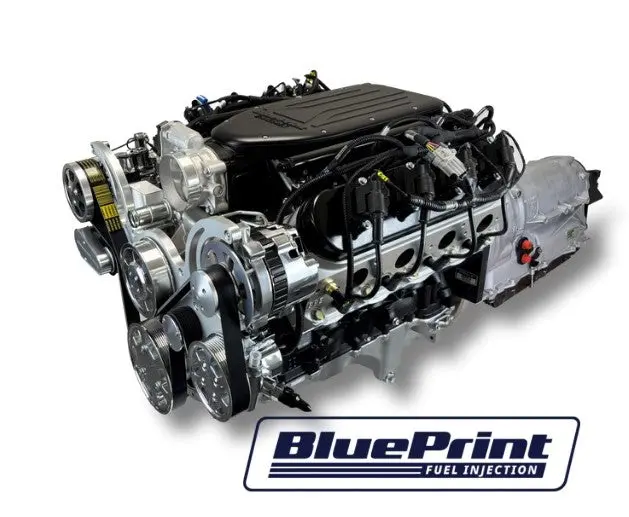 Gm Ls Compatible 376 C.I. Engine And Zf-8 Speed Automatic Transmission - 510 Horsepower - Standard Edition Builder Series - Blueprint Engines Calibrated Ecu - Natural Pulley Kit 1