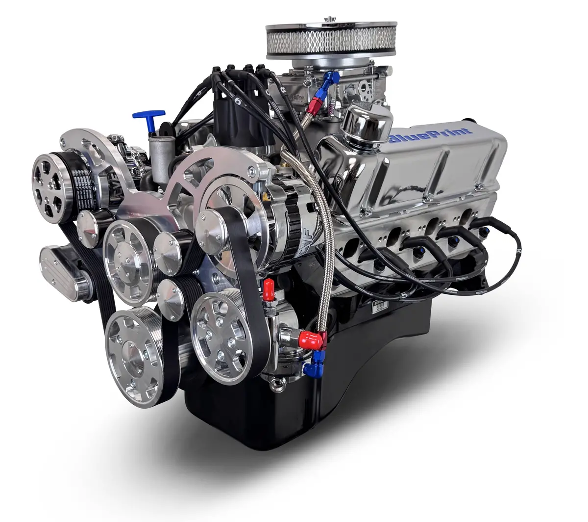 Ford Small Block Compatible 302 C.I. Engine - 361 Horsepower - Deluxe Dressed - Polished Pulley Kit - Carbureted 1