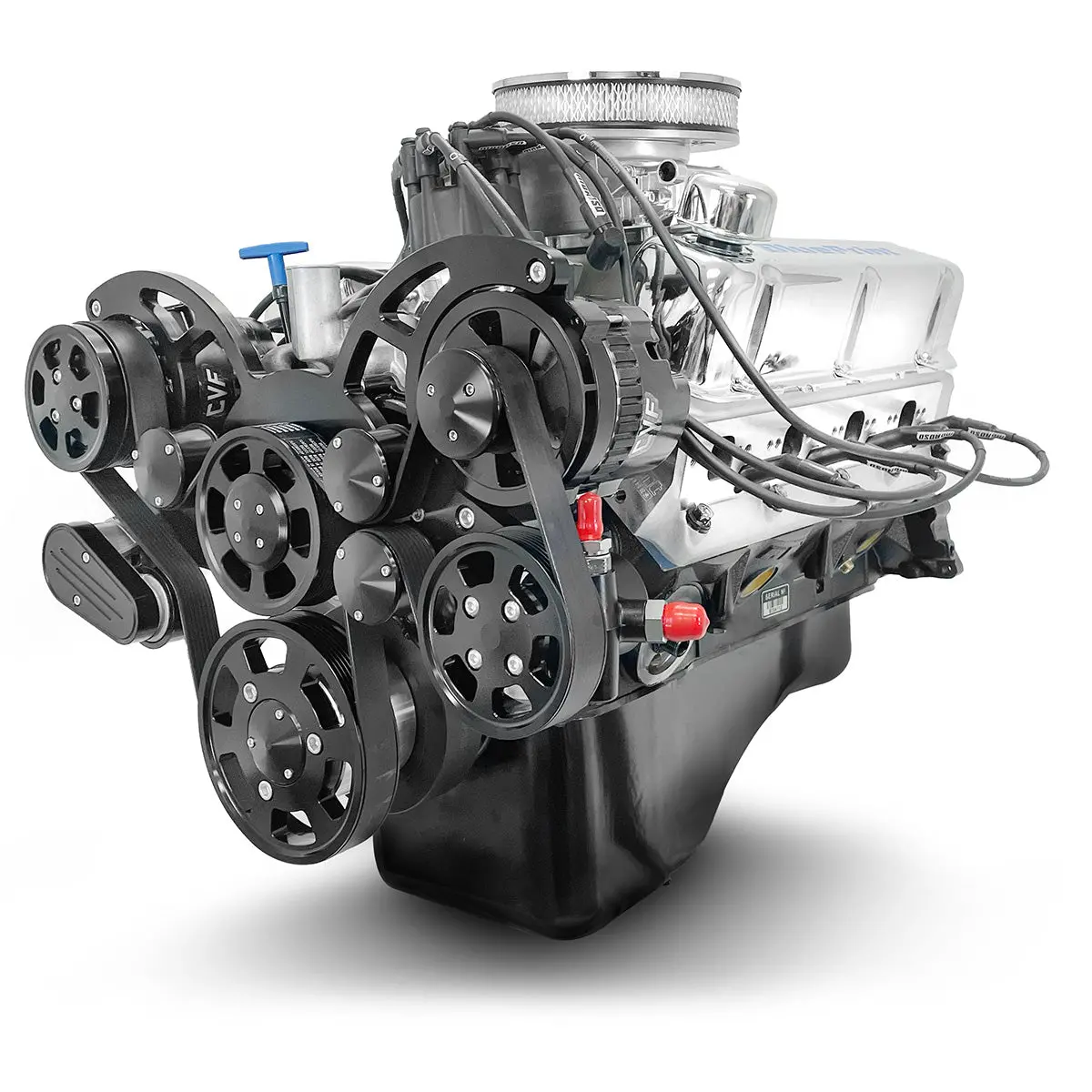 Ford Small Block Compatible 302 C.I. Engine - 361 Horsepower - Deluxe Dressed - Black Pulley Kit - Fuel Injected 1