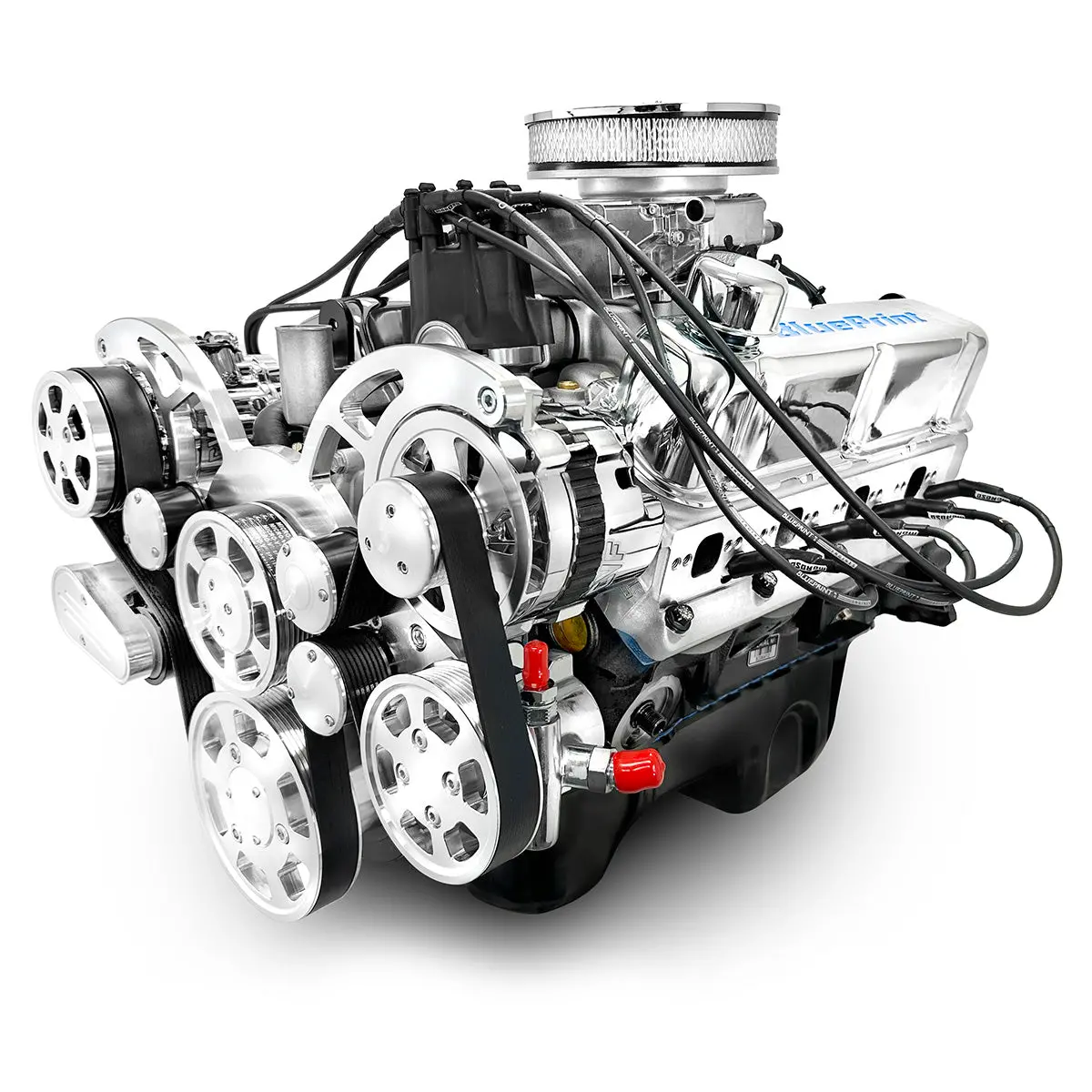 Ford Small Block Compatible 302 C.I. Engine - 361 Horsepower - Deluxe Dressed - Polished Pulley Kit - Rear Sump - Fuel Injected 1