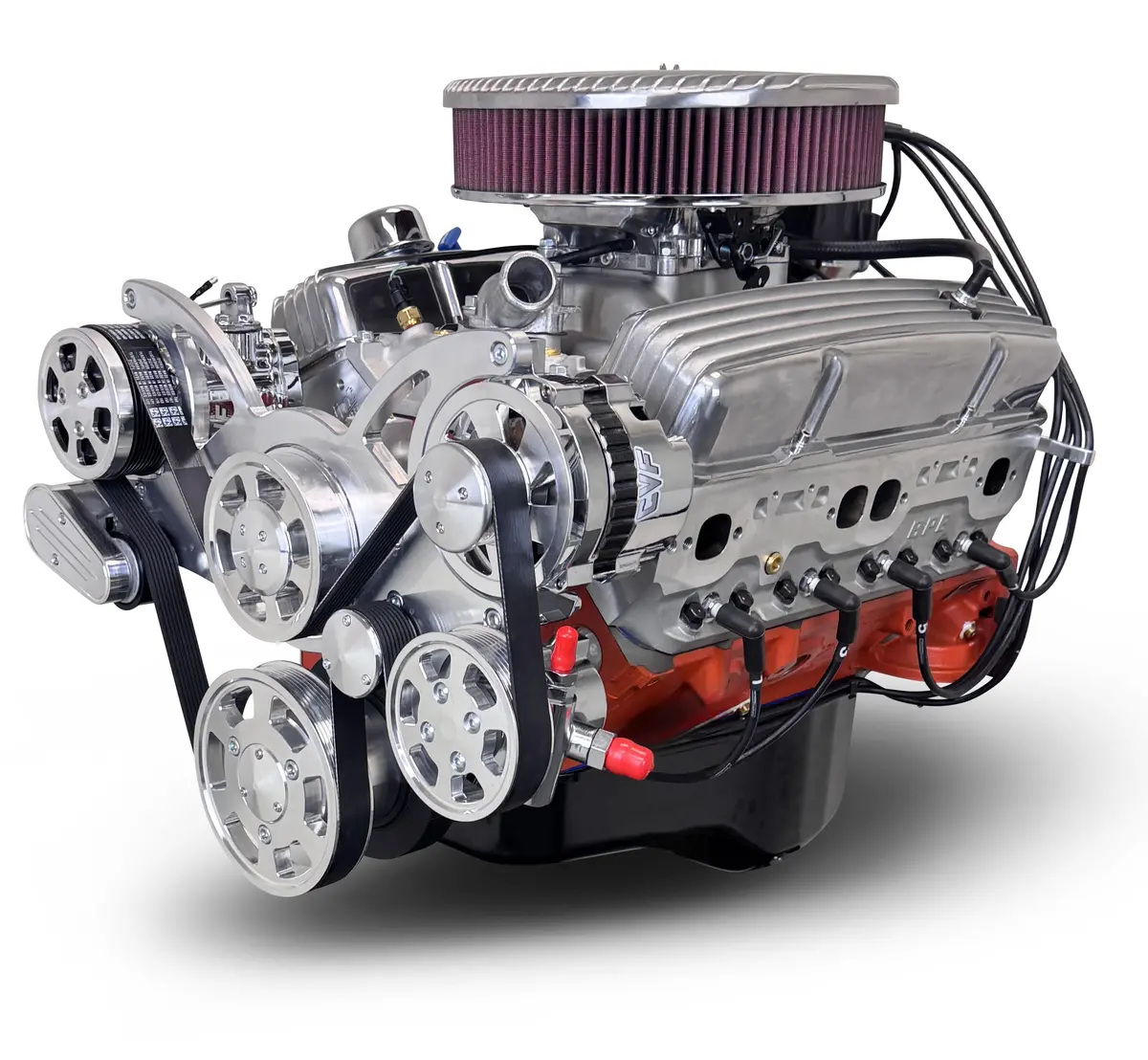 Gm Small Block Compatible 327 C.I. Engine - 350 Horsepower - Deluxe Dressed - Polished Pulley Kit - Fuel Injected 1