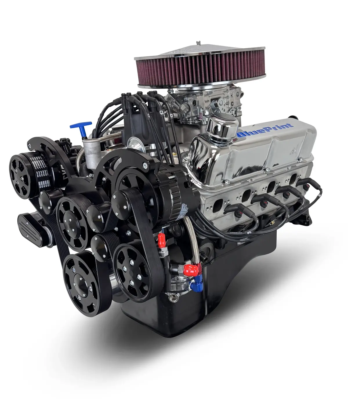 Ford Small Block Compatible 347 C.I. Engine - 415 Horsepower - Deluxe Dressed - Black Pulley Kit - Carbureted 1
