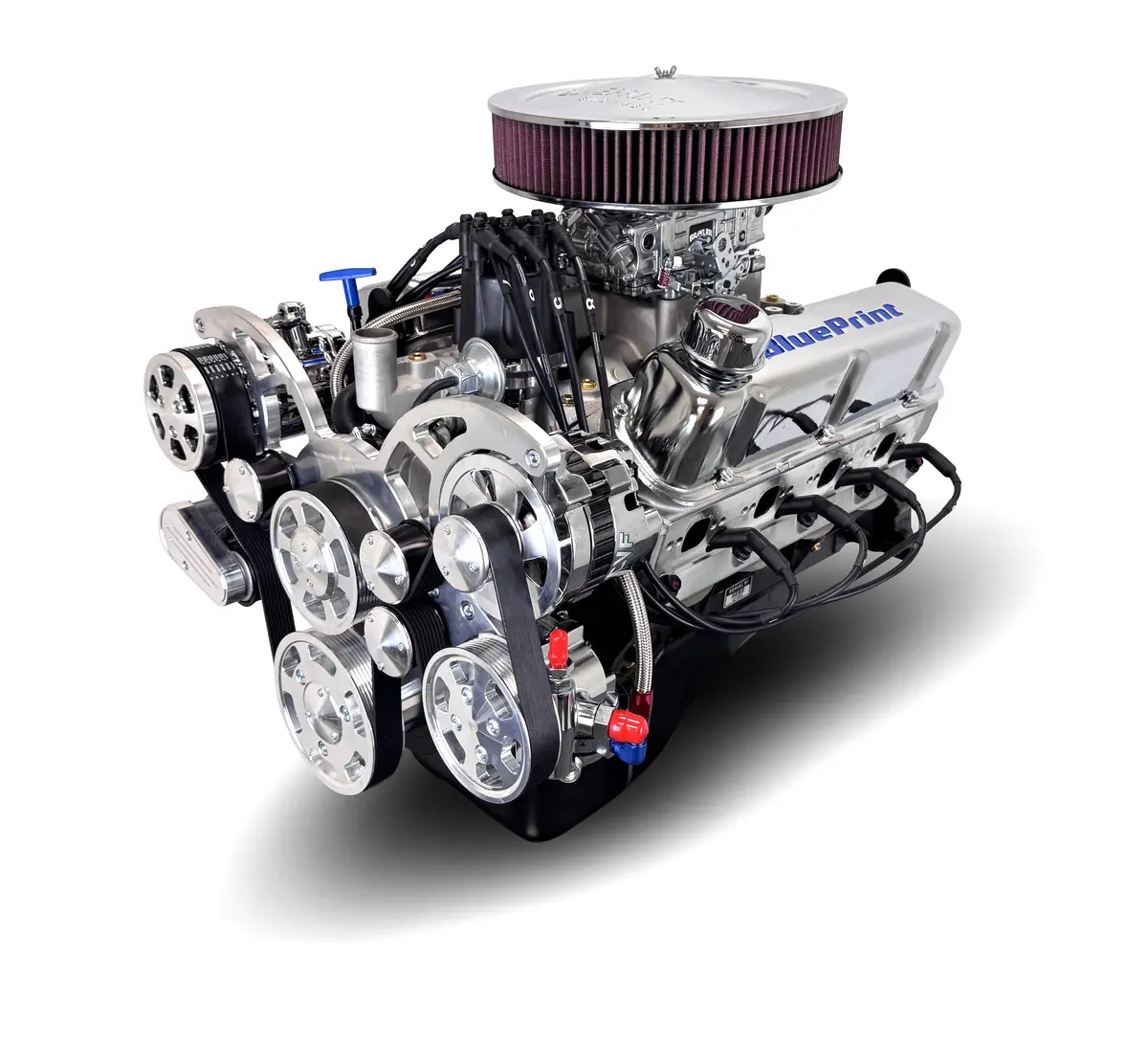 Ford Small Block Compatible 347 C.I. Engine - 415 Horsepower - Deluxe Dressed - Polished Pulley Kit - Carbureted 1