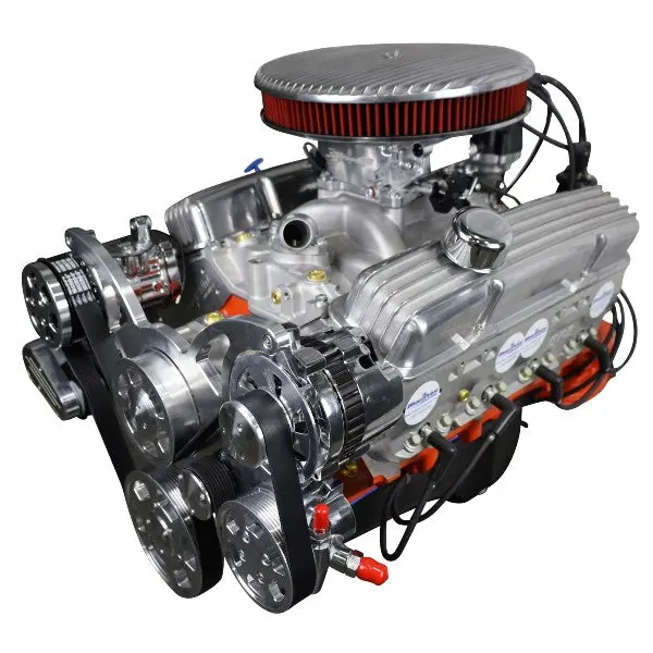 Gm Small Block Compatible 383 C.I. Low Profile Engine - 436 Horsepower - Deluxe Dressed - Polished Pulley Kit - Fuel Injected 1