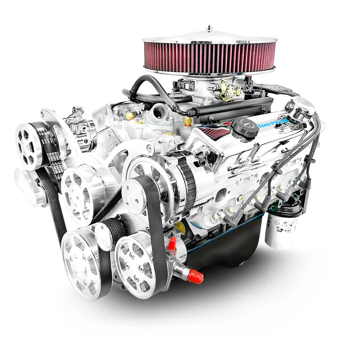 Gm Small Block Compatible 400 C.I. Engine - 500 Horsepower - Deluxe Dressed - Polished Pulley Kit - Multi-Port Fuel Injected 1