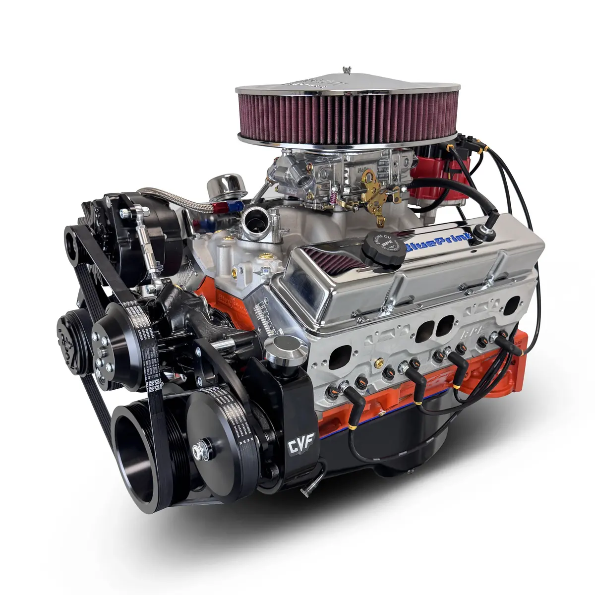 Gm Small Block Compatible 400 C.I. Engine - 500 Horsepower - Deluxe Dressed - Black Pulley Kit - Carbureted 1