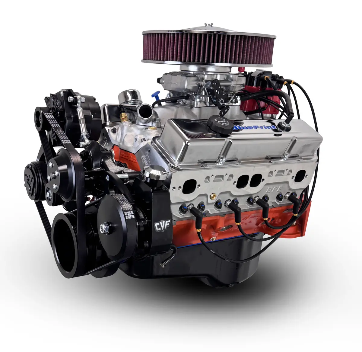 Gm Small Block Compatible 400 C.I. Engine - 500 Horsepower - Deluxe Dressed - Black Pulley Kit - Fuel Injected 1