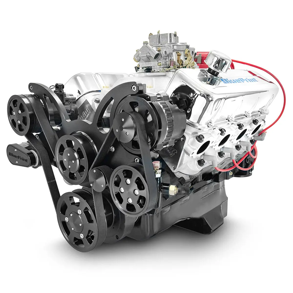 Gm Big Block Compatible 454 C.I. Engine - 460 Horsepower - Deluxe Dressed - Black Pulley Kit - Carbureted 1
