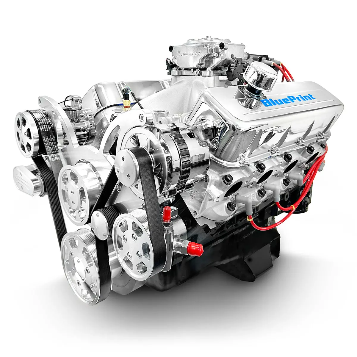 Gm Big Block Compatible 496 C.I. Engine - 600 Horsepower - Deluxe Dressed - Polished Pulley Kit - Fuel Injected 1