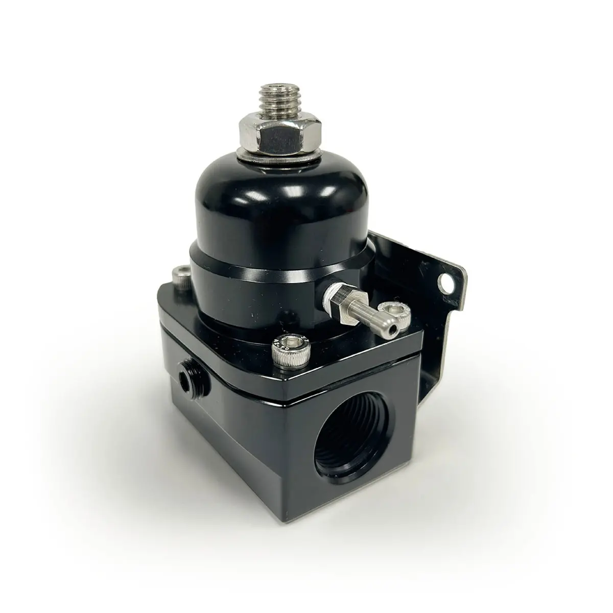 Efi Billet Aluminum Fuel Pressure Bypass Regulator - 40-75 Psi And -10An Orb - Black 1