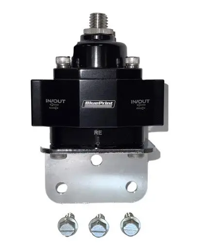 Regulator, Billet Fuel Pressure Regulator, Return Style, 4.5-9 Psi, 8An Orb, Blueprint Logo, Black 1