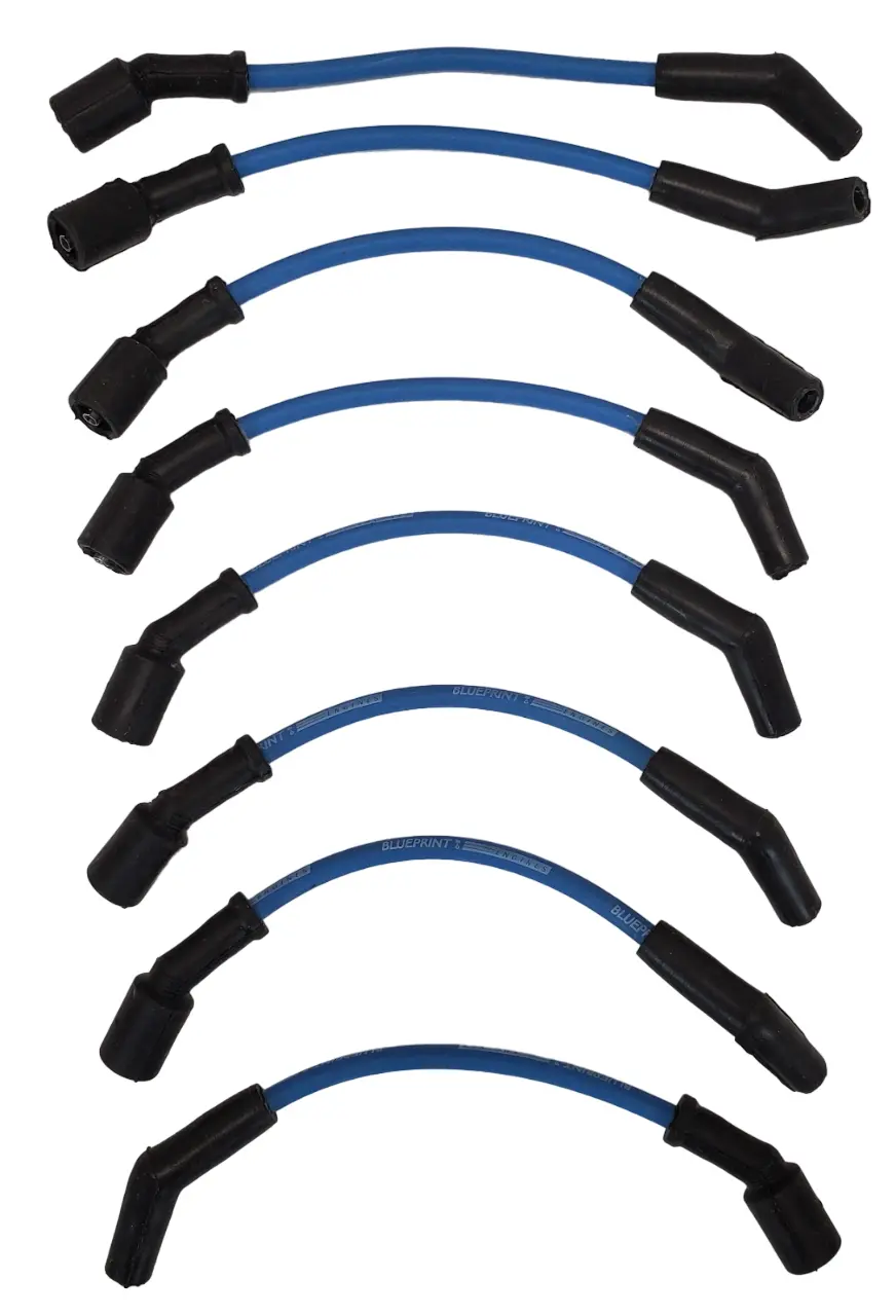 8.65Mm Classic Blueprint Blue- Assembled Spark Plug Wire Set - 180° Boots - Gm Ls Compatible 1