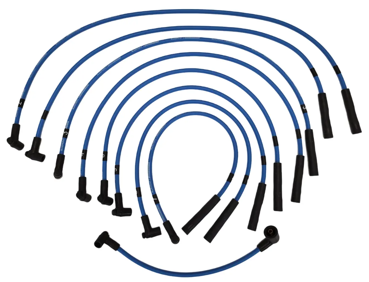 8.65Mm Classic Blueprint Blue- Assembled Spark Plug Wire Set - 180° Boots - Chrysler Sb Compatible 1