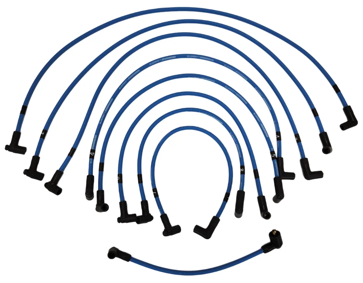 8.65Mm Classic Blueprint Blue- Assembled Spark Plug Wire Set - 90° Boots - Gm Sb Compatible 1