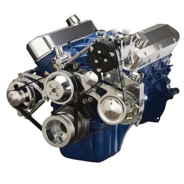 Ford 302 C.I. Sb Compatible Front Accessory Drive - Dual-Belt Quick Serpentine With Alternator | Ac | Power Steering | Water Pump | Brackets And Bolts 1