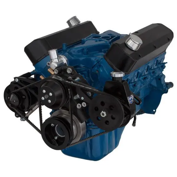 Ford 302 C.I. Sb Compatible Front Accessory Drive - V-Belt With Alternator | Power Steering | Water Pump | Brackets And Bolts 1