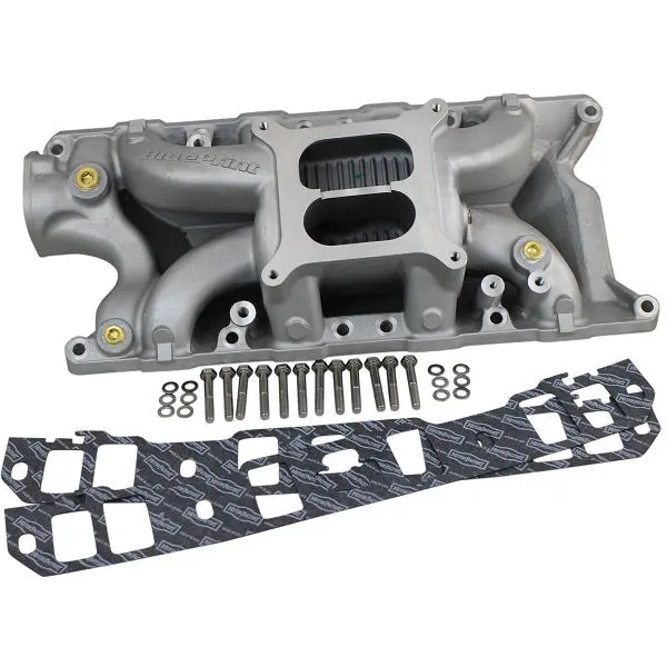 Dual Plane Aluminum Intake Manifold Kit - Square Bore - Ford Sb 302 C.I. Compatible - Natural 1