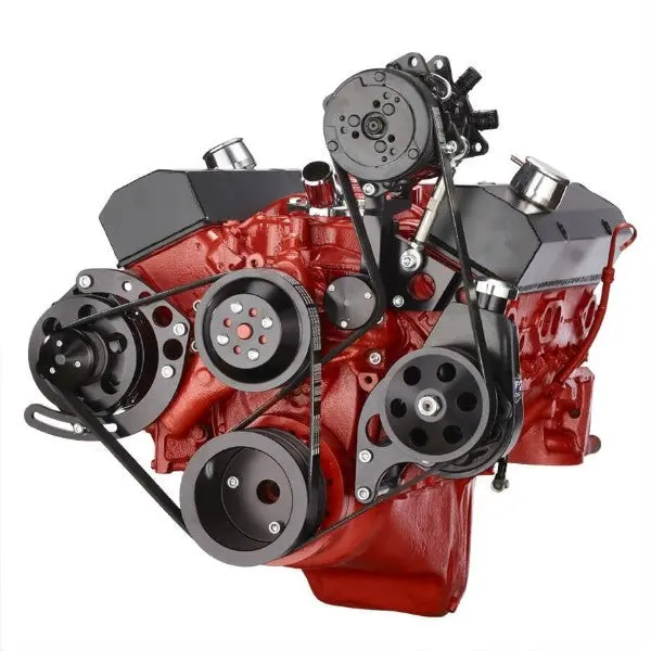 Gm Sb Compatible Front Accessory Drive - Dual-Belt Quick Serpentine With Alternator | Ac | Power Steering | Water Pump | Brackets And Bolts 1