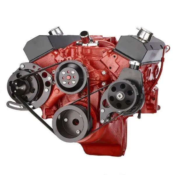 Gm Sb Compatible Front Accessory Drive - Dual-Belt Quick Serpentine With Alternator | Power Steering | Water Pump | Brackets And Bolts 1