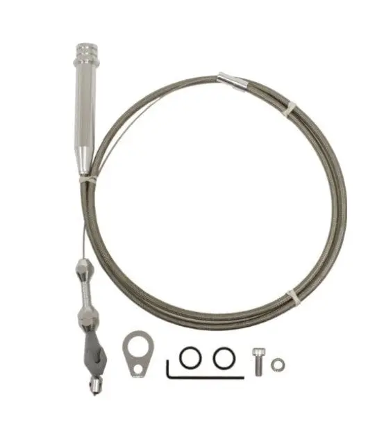 Cable Kit, Chevy - Gm 700R4 Transmission Kickdown, Stainless Braided 1