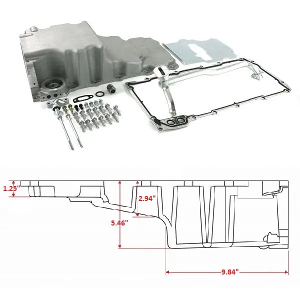 Gm Ls Swap Compatible Low Profile Rear Sump Oil Pan Kit - Natural 1
