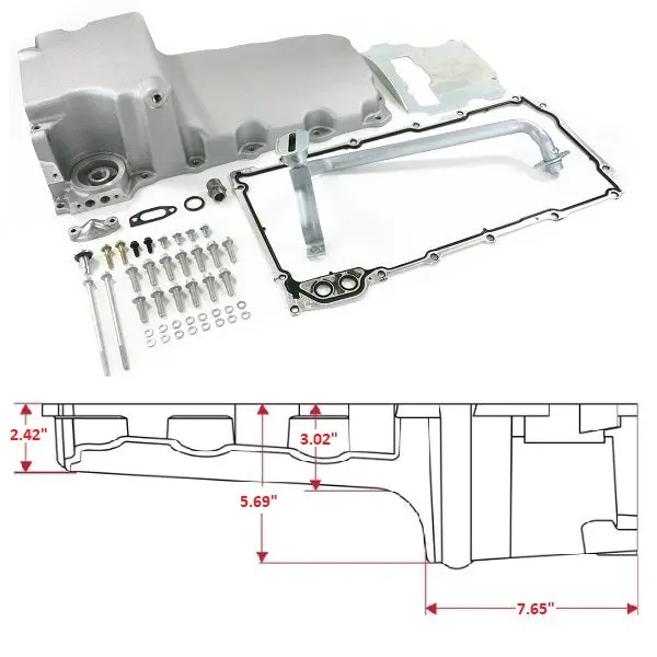 Gm Ls Swap Compatible Rear Sump Oil Pan Kit - Natural 1