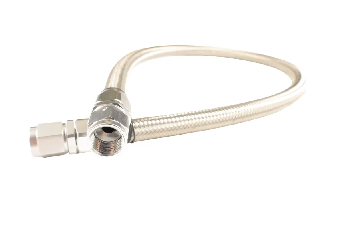 Carburetor To Pump Hose, Braided Stainless, Universal, 6An, 30-Inch, Assembled 1