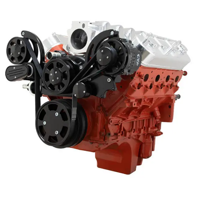 Gm Ls Compatible Front Accessory Drive - Full Serpentine With Alternator | Ac | Water Pump | Brackets And Bolts 1