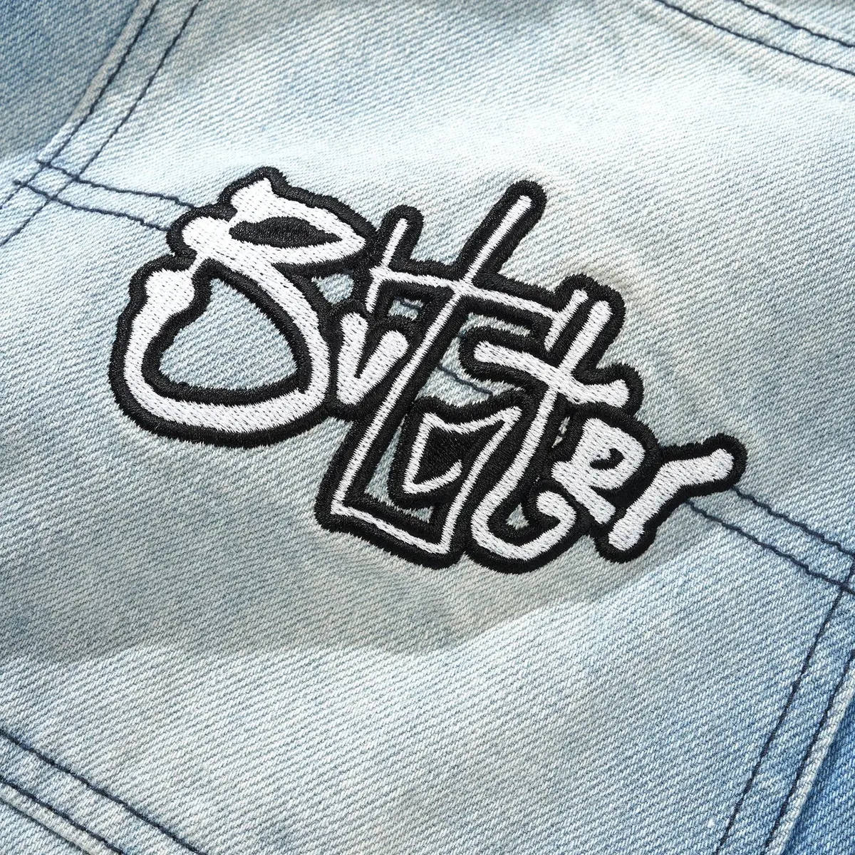 Butter Goods Scribble Denim Shorts Faded Light Blue 3