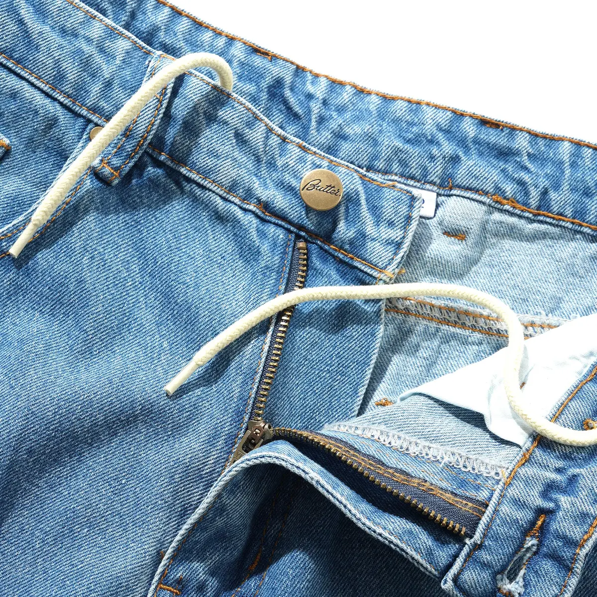 Butter Goods Wide Cut Denim Jeans Worn Indigo 5
