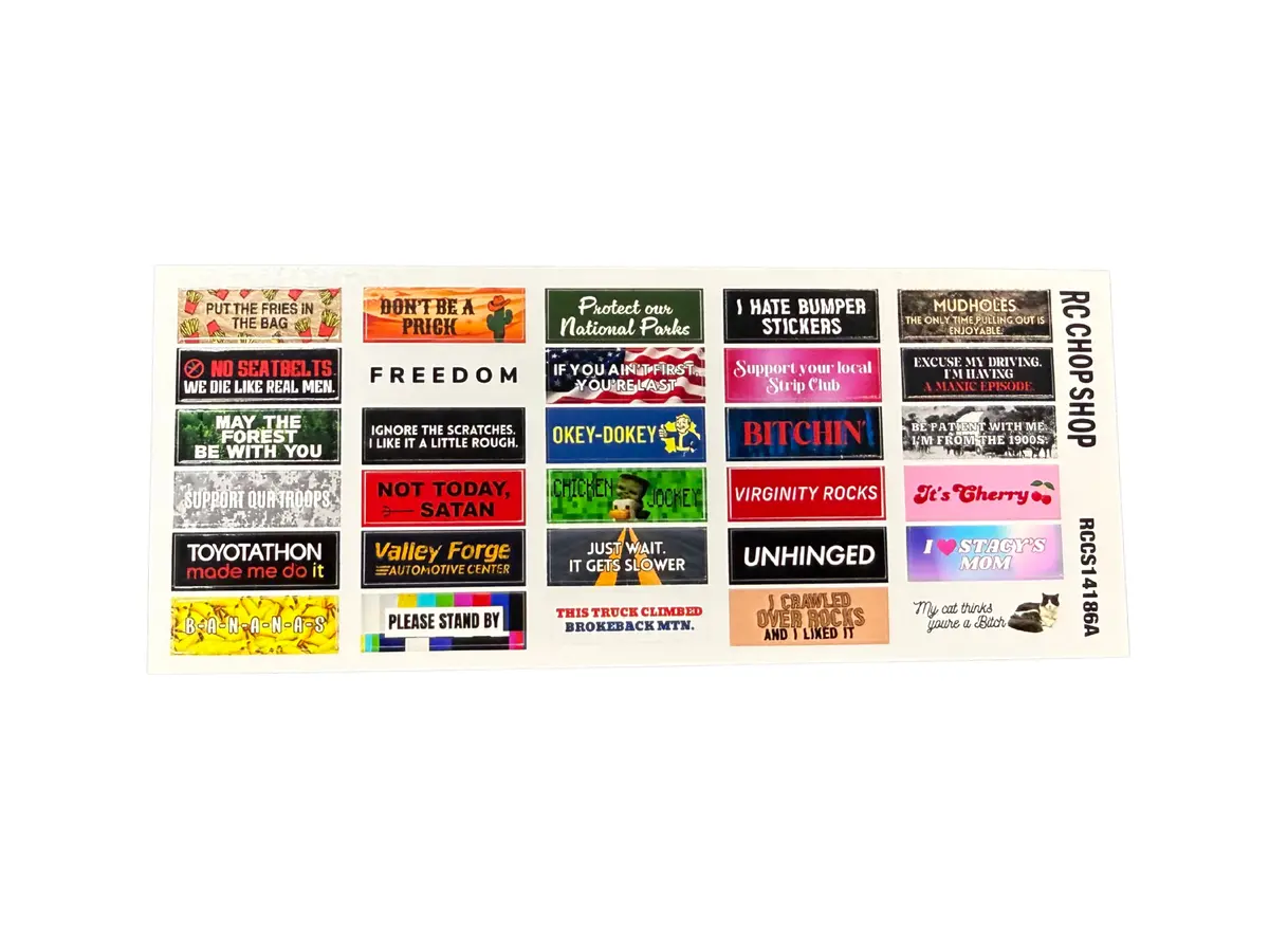 1/10 Scale Bumper Stickers (#2) 1