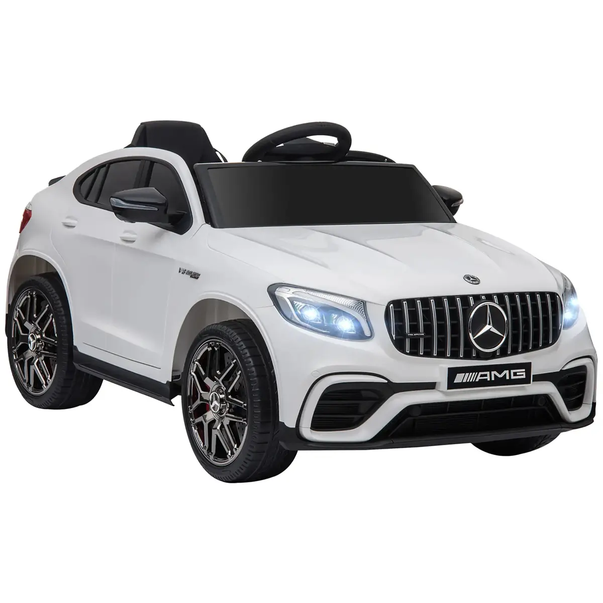 Aosom 12V Ride On Toy Car For Kids With Remote Control, Mercedes Benz Amg Glc63s Coupe, 2 Speed, With Music, Electric Light, Red 1